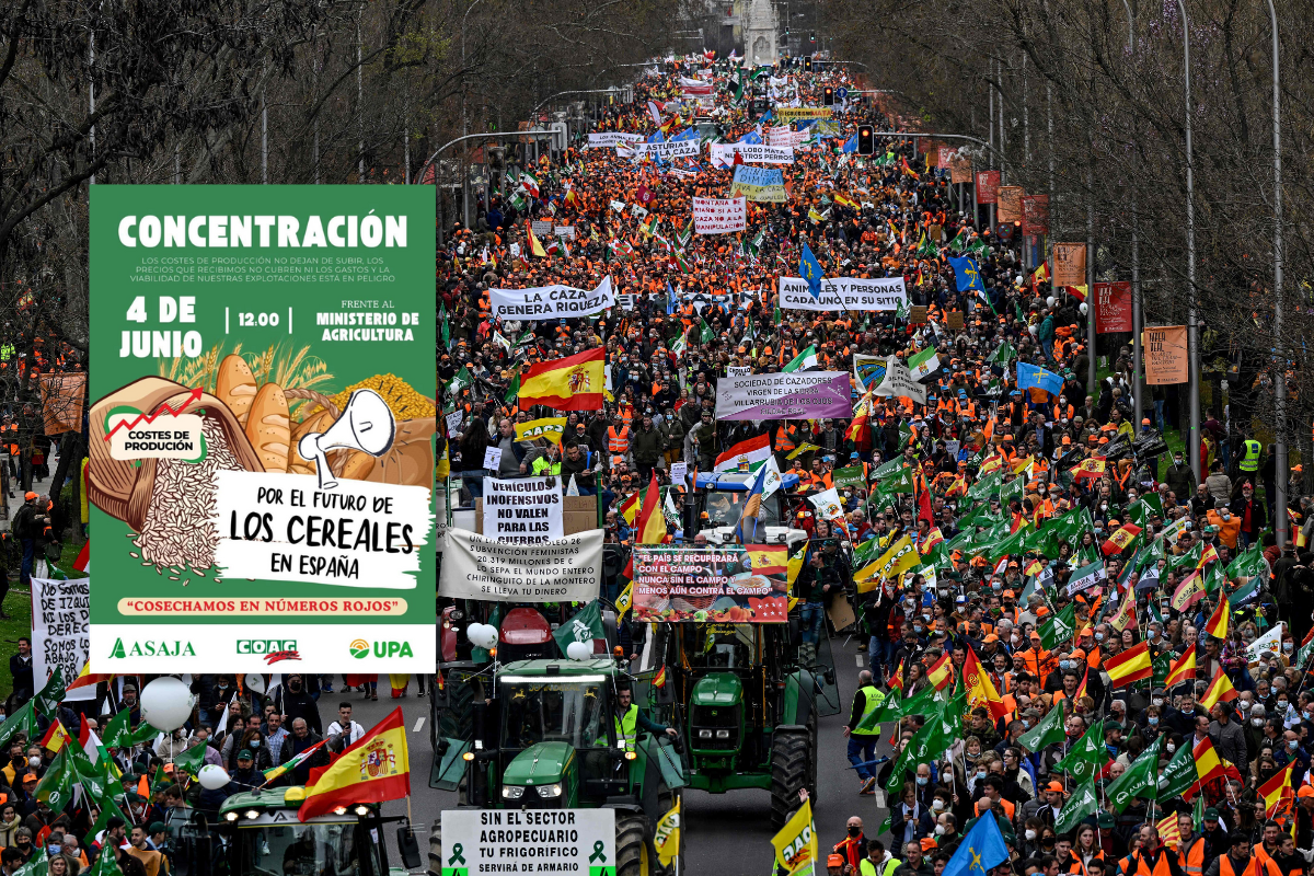 Los agricultores convocan una manifestación frente al Ministerio de Agricultura contra las importaciones de cereal marroquí y las imposiciones del Pacto Verde