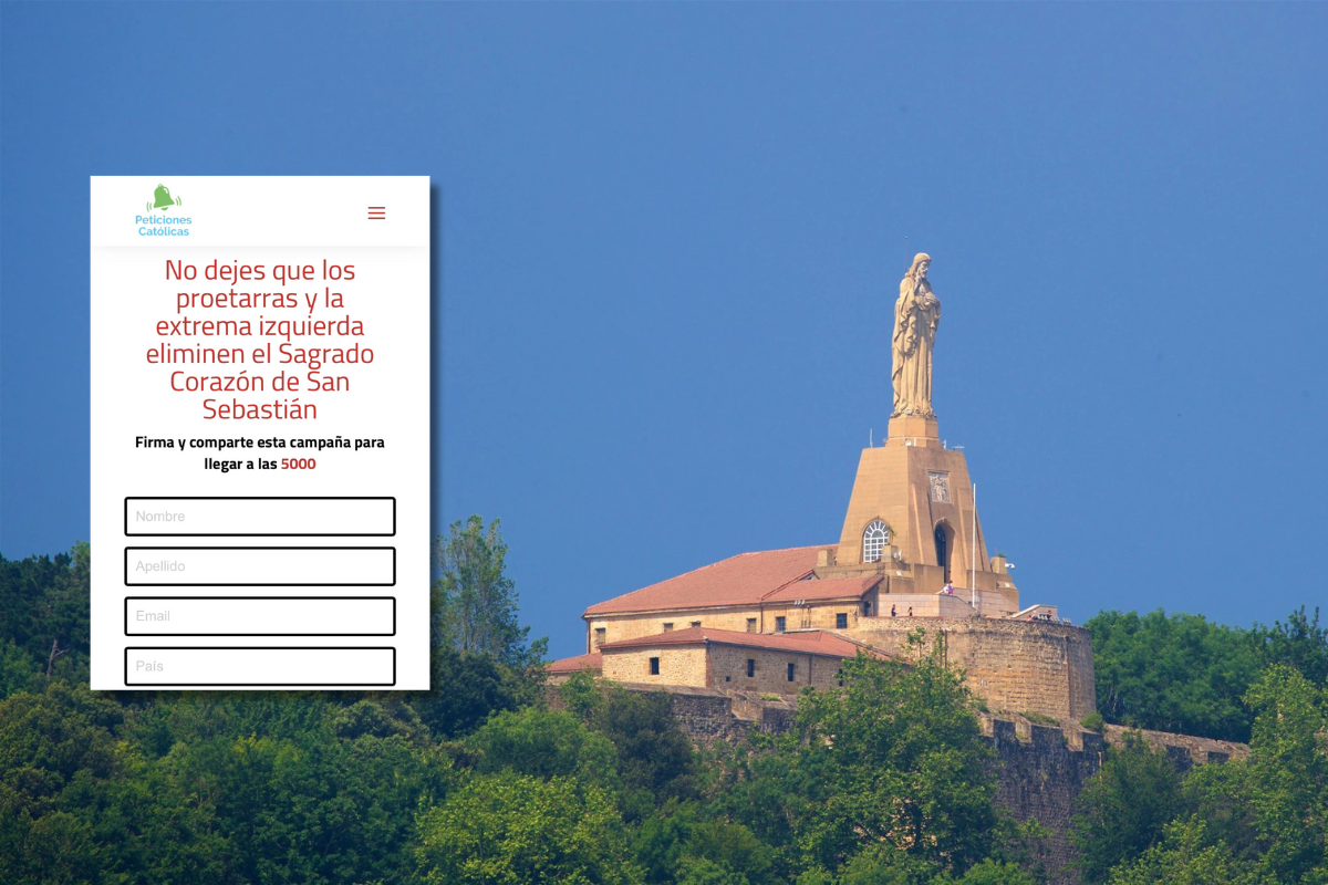 Inician una recogida de firmas para evitar el derribo del monumento al Sagrado Corazón de Jesús de San Sebastián: «No dejes pasar a la extrema izquierda»