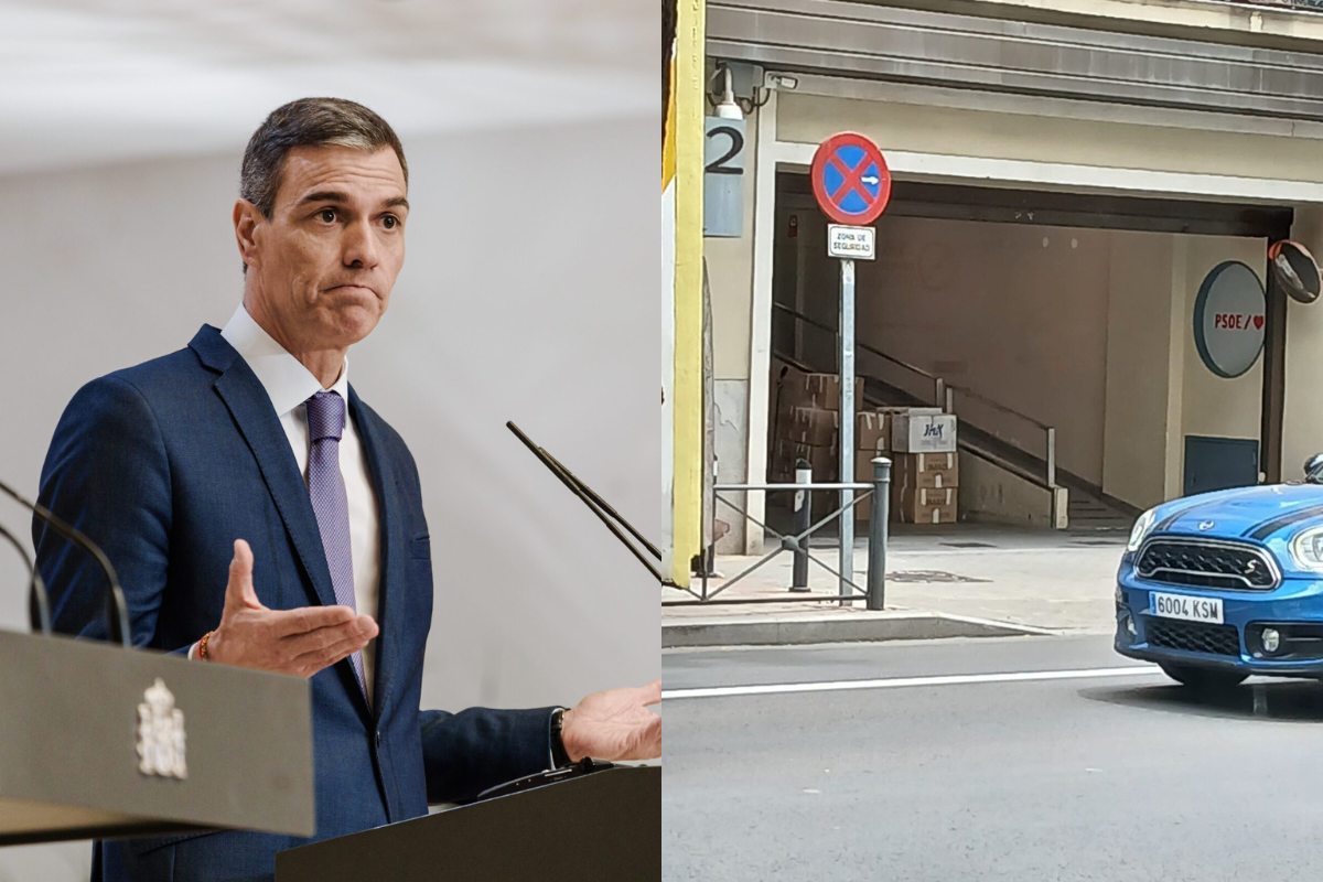 Un camión se lleva decenas de cajas precintadas de la sede del PSOE en Ferraz en pleno escándalo por la corrupción del Gobierno