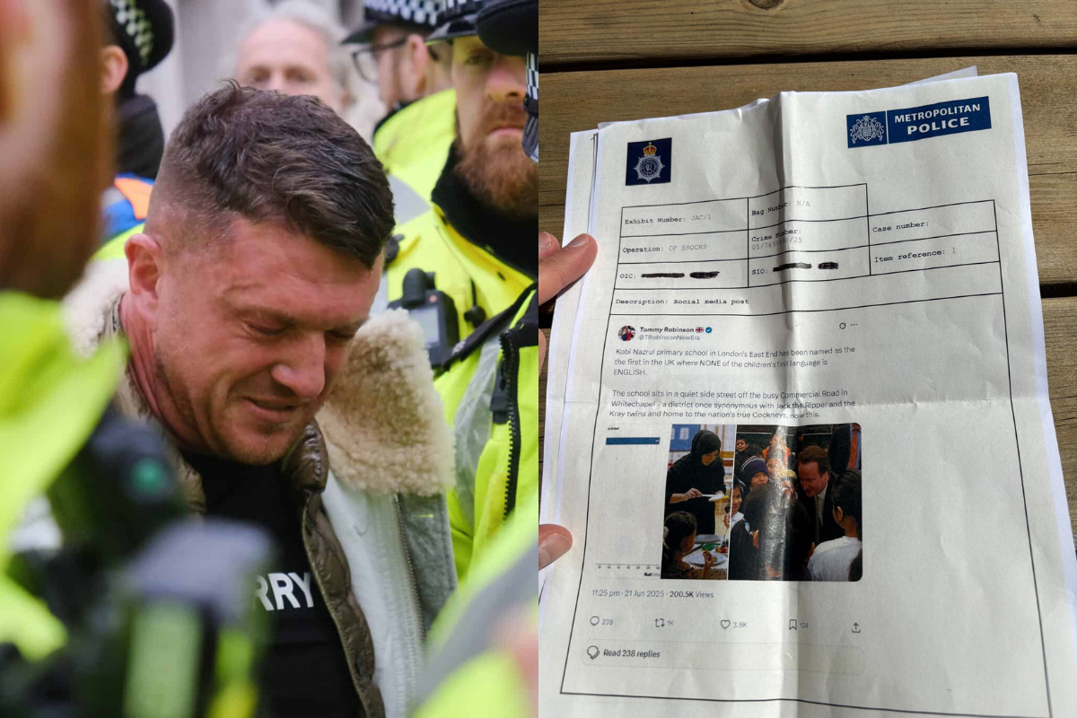 Detienen de nuevo al patriota británico Tommy Robinson por publicar que una escuela del Reino Unido ya no tiene alumnos que hablen inglés