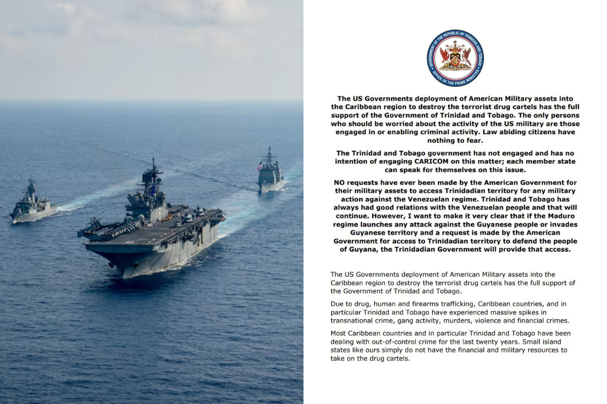 Trinidad y Tobago ofrece sus aguas y su territorio a Donald Trump para efectuar operaciones contra el régimen de Maduro