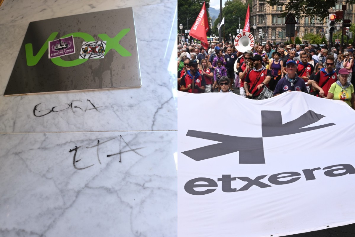 La impunidad etarra: atacan la sede de VOX en Vitoria con el lema ‘Gora ETA’