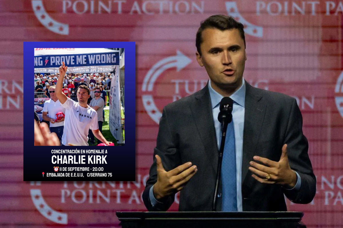 Convocan una concentración en honor a Charlie Kirk tras su brutal asesinato este jueves a las 20.00 frente a la embajada de EEUU