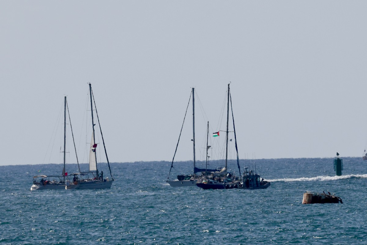 Otra flotilla proHamás con siete españoles a bordo llega a la zona en la que fueron interceptadas las embarcaciones lideradas por Greta Thunberg