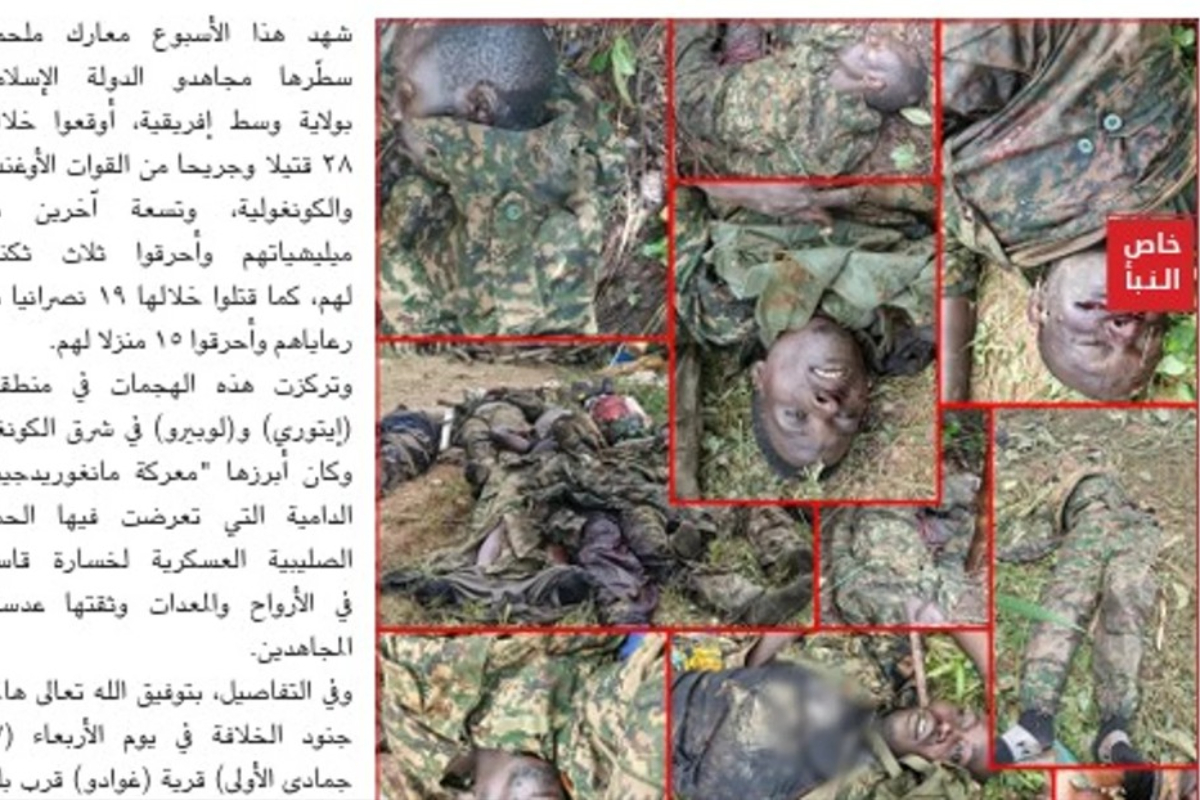 Genocidio en el Congo: el Estado Islámico difunde una imagen con soldados y cristianos asesinados
