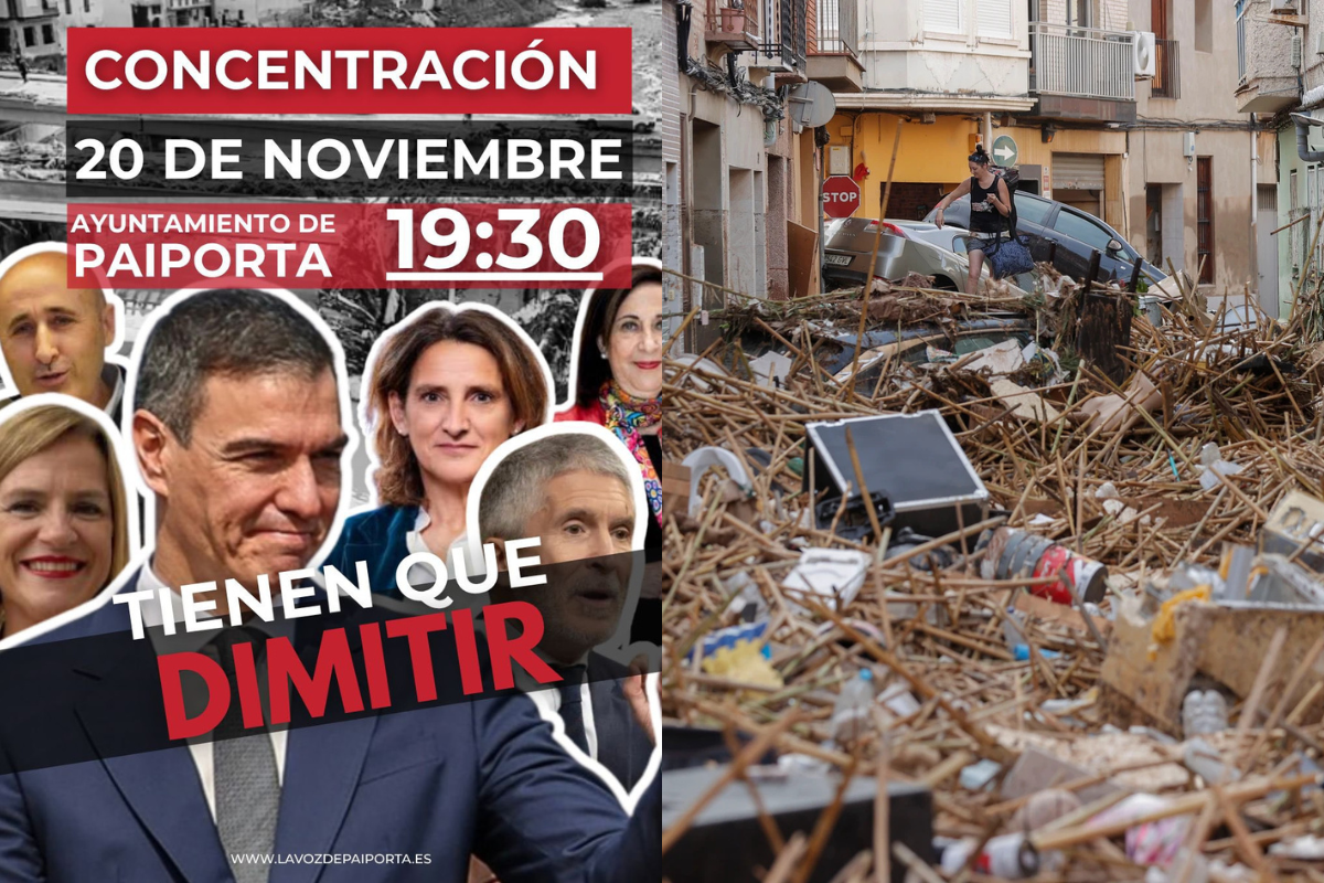 Víctimas de Paiporta convocan una manifestación multitudinaria para exigir la dimisión de Sánchez por su gestión de la DANA