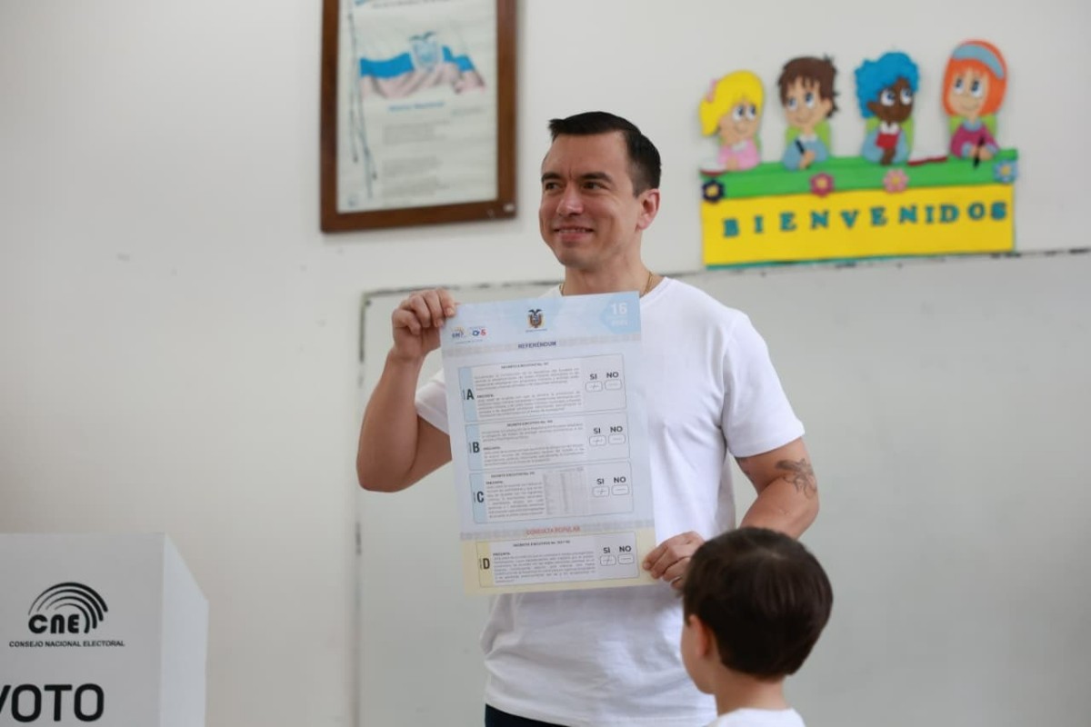 Daniel Noboa, tras votar en el referéndum en Ecuador: «No hay nada más democrático que preguntarle al pueblo sobre su futuro»