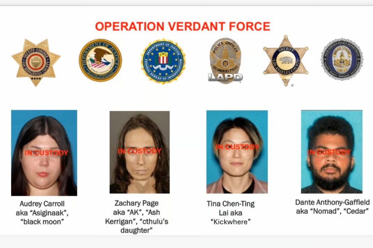El FBI detiene a los miembros de un grupo terrorista de extrema izquierda que planeaba un atentado en California en Nochevieja