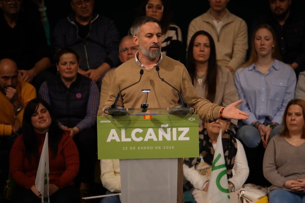Santiago Abascal retrata en Alcañiz (Teruel) a Pedro Sánchez y denuncia que en España «no funciona nada»: «Lo que funciona de madre es el Ministerio de Hacienda»