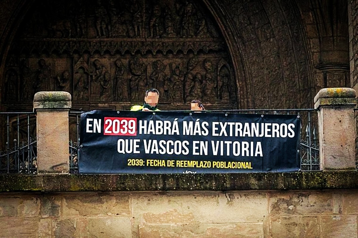 VOX alerta en Vitoria de la inmigración masiva y el reemplazo poblacional: «En 2039 habrá más extranjeros que vascos»