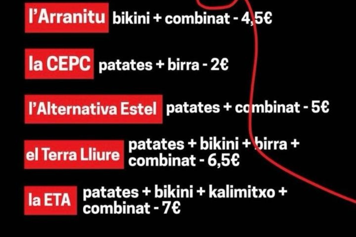 La Universidad Autónoma de Barcelona permite menús con nombres de ETA y de Terra Lliure en su campus