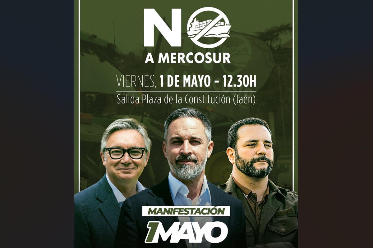 El sindicato Solidaridad y VOX se manifestarán el 1 de mayo en Jaén: «No dejaremos que arruinen nuestro campo. No a Mercosur»