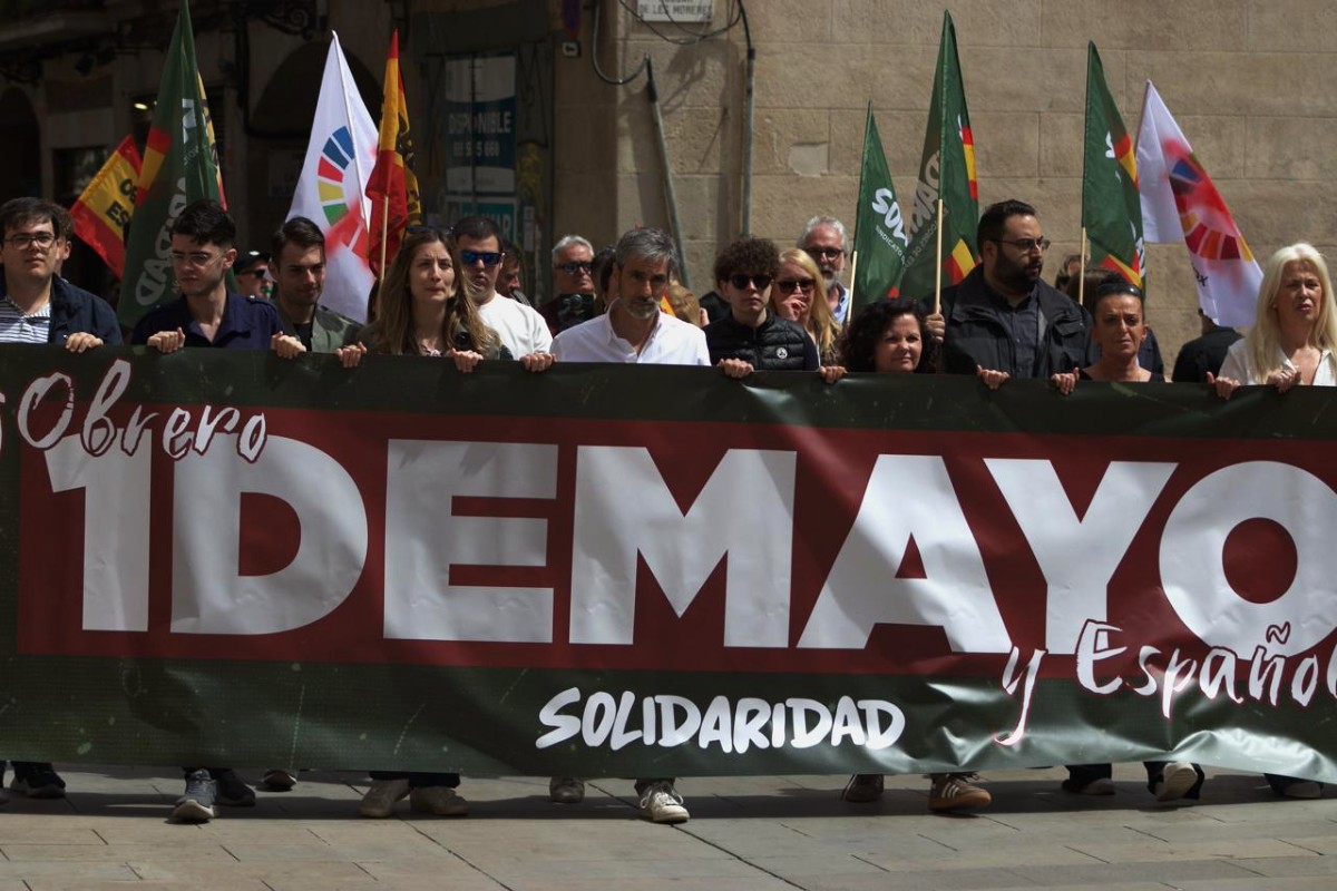 El sindicato Solidaridad y VOX reivindican en Barcelona en el acto del 1 de mayo la «prioridad nacional» en las ayudas, en la sanidad y en la vivienda
