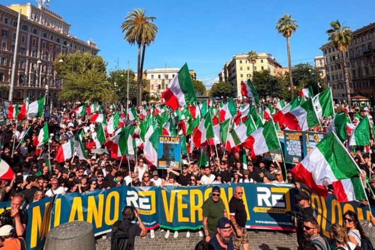 Miles de italianos marchan en Roma para exigir remigración y más deportaciones de inmigrantes ilegales