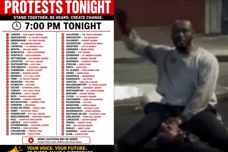 Convocan protestas en más de 70 ciudades del Reino Unido tras el ataque de un sudanés que intentó degollar a un hombre en Belfast