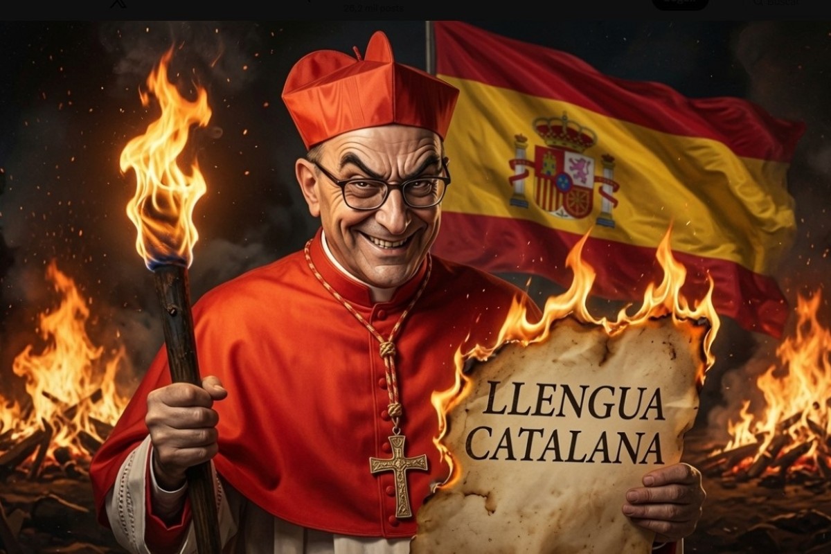 El golpista Puigdemont pide recibir al Papa con esteladas y silbidos en protesta por «el uso limitado del catalán»