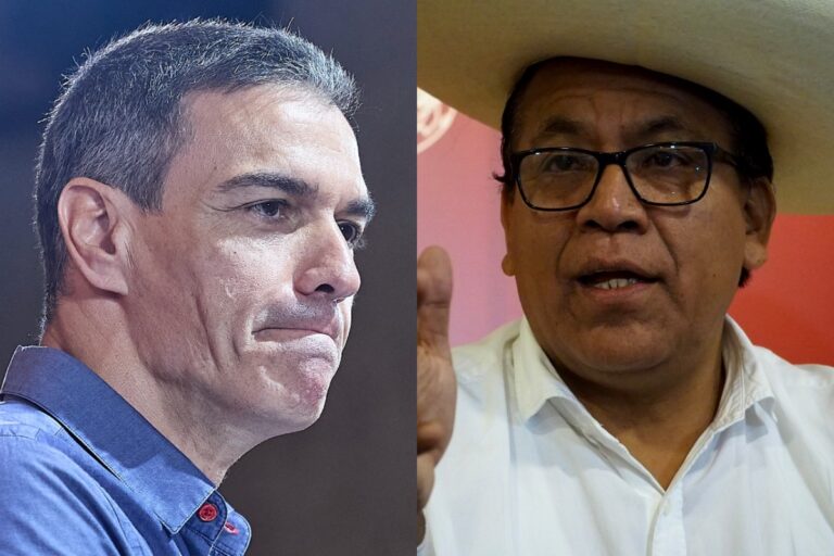 El candidato presidencial de la ultraizquierda peruana abraza a Pedro Sánchez: «Le envío muchos saludos. Pronto nos encontraremos»