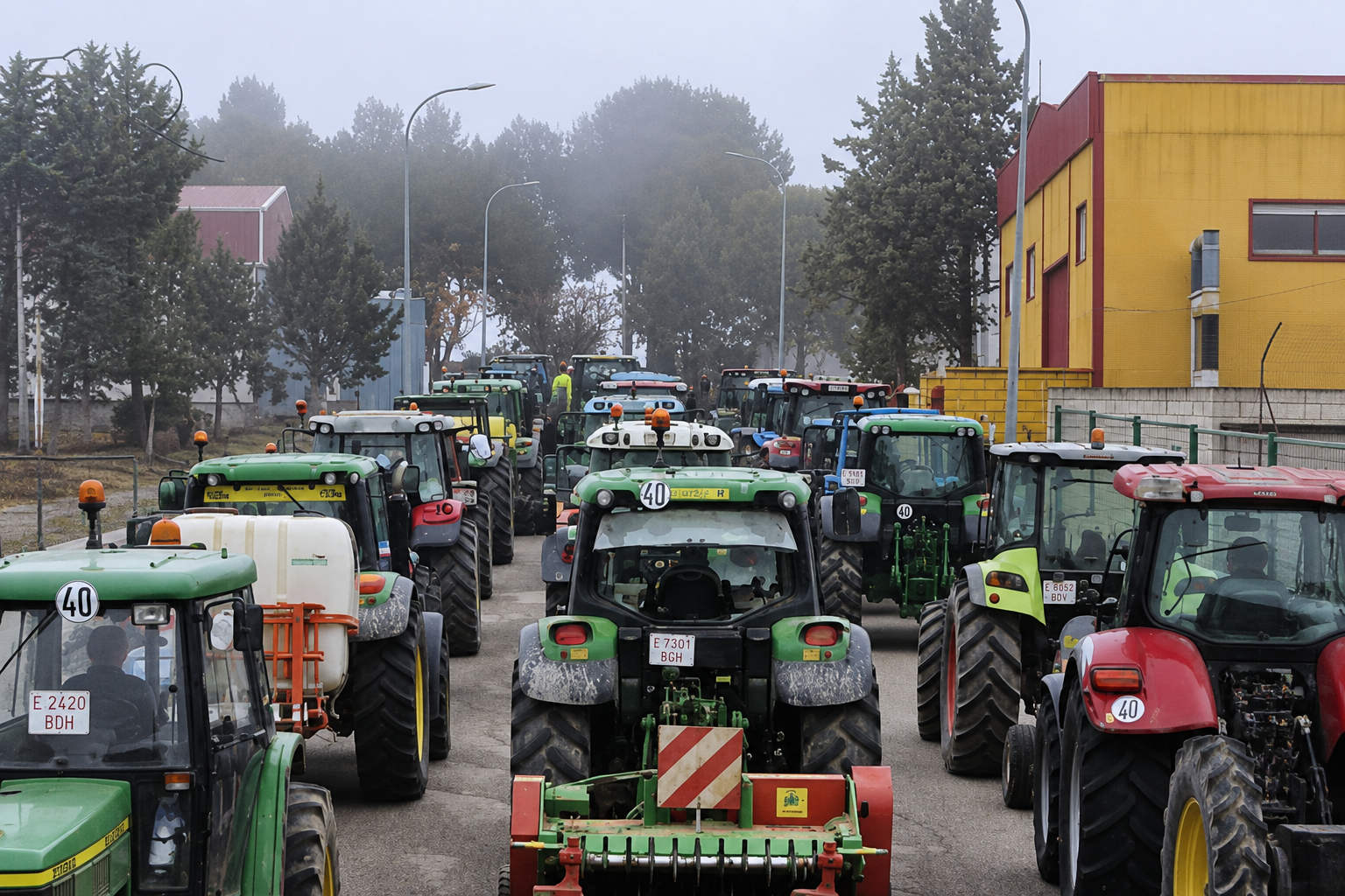 Tractorada en Lopera para pedir la protección del suelo agrícola y los olivos centenarios frente a las plantas fotovoltaicas