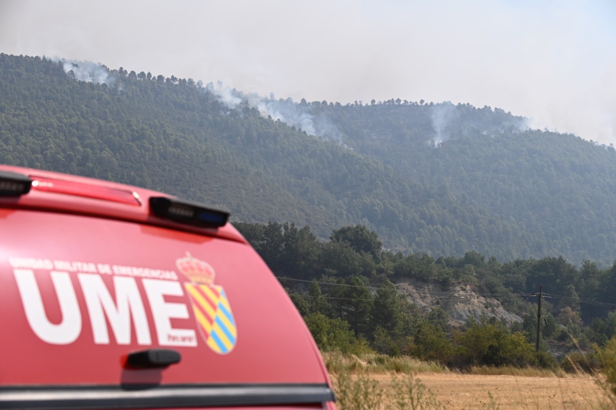 Muere un militar de la UME en un accidente de tráfico durante la extinción del incendio de Riglos (Huesca)