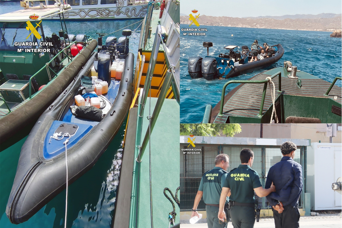 Detenidos cuatro patrones de ‘pateras taxi’ tras embestir a la Guardia Civil y amenazar a inmigrantes con un machete en Murcia: tres agentes heridos