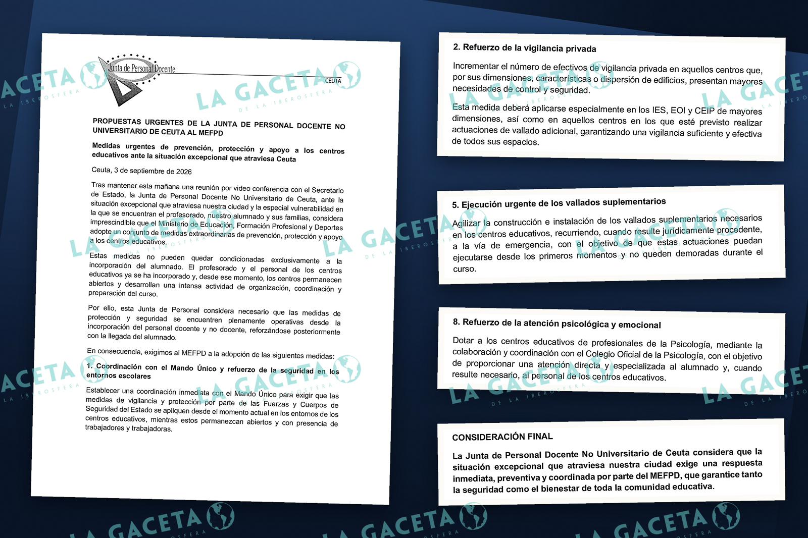 Los profesores de Ceuta exigen vallados de emergencia, control de rutas escolares y vigilancia policial ante el inicio de las clases: «Hay mucho miedo»
