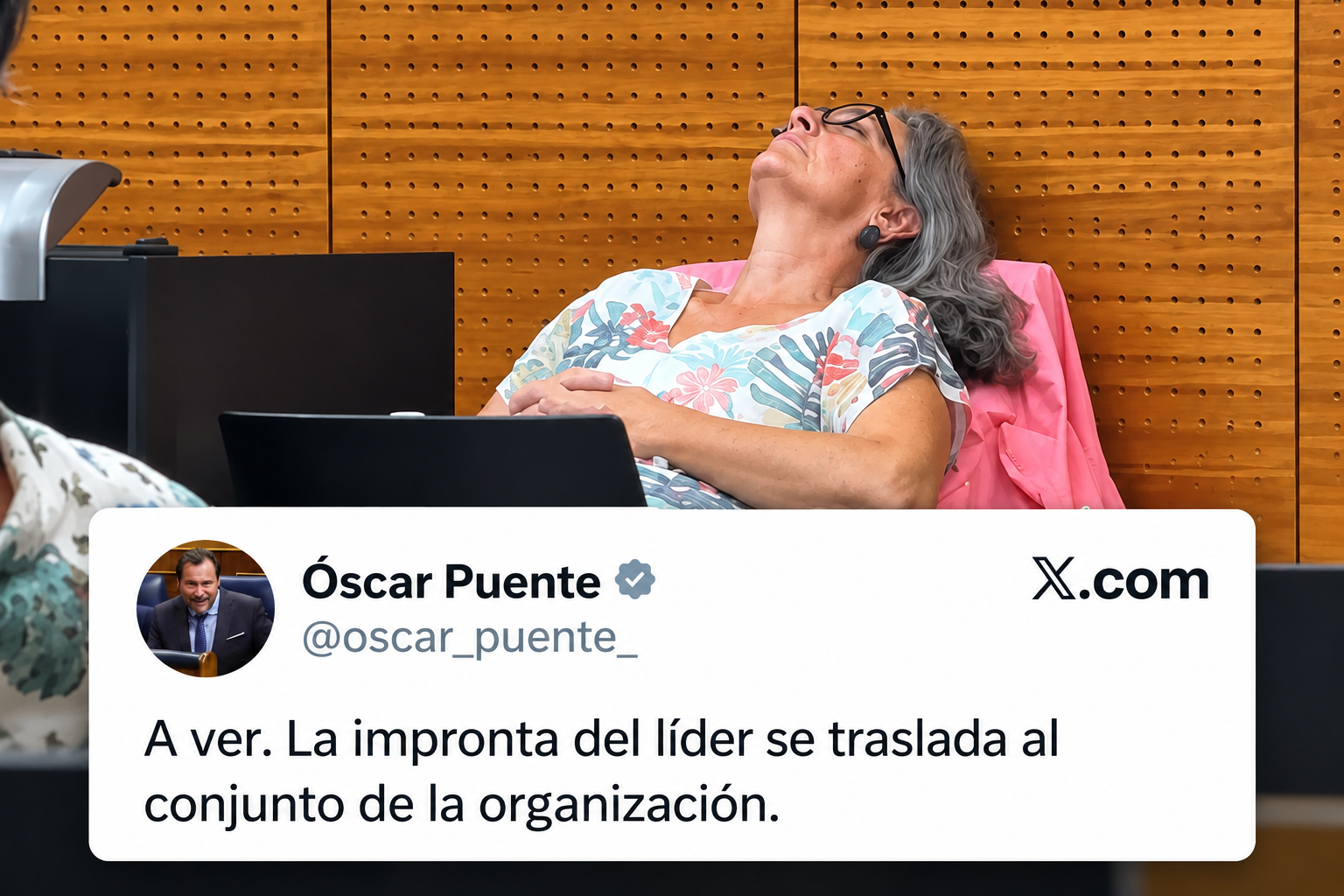 Óscar Puente se burla de una concejal enferma de VOX por recostarse en su escaño días antes de la operación