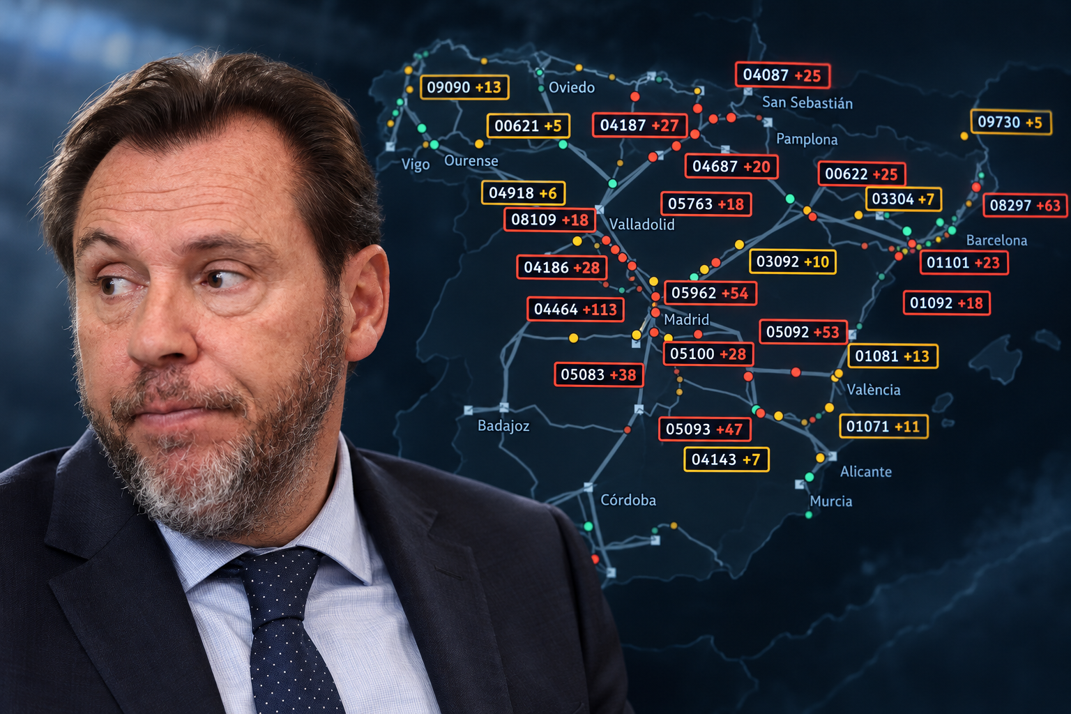 Un joven crea una web para monitorizar la red ferroviaria y desvela que este jueves, a las 20.27h, de 119 trenes 93 iban con retraso