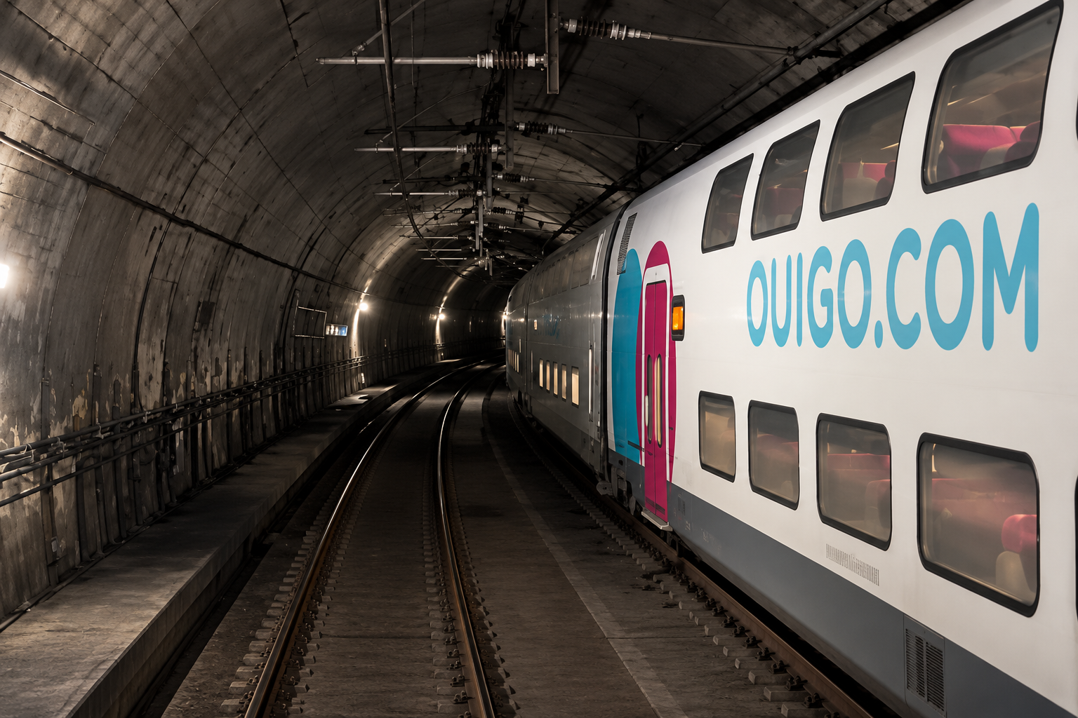 Se para un tren OUIGO Alicante-Madrid de un golpe en medio de un túnel en la zona de Toledo: «Las azafatas nos dicen que ha chocado con algo»