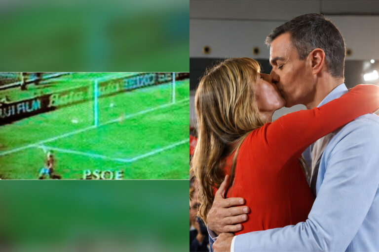 Del «Vota PSOE» tras el gol de Butragueño en México’86 al beso de Sánchez a Begoña: las trampas e intentos de golpes de efecto socialistas en campañas electorales